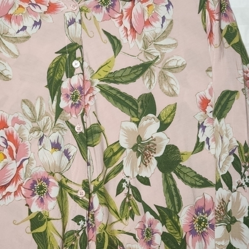 Grace Elements Button Up Collared Floral Blouse T… - image 2